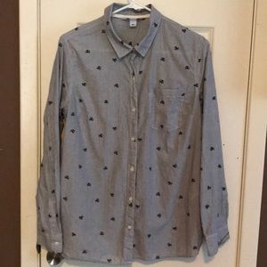Old Navy button down shirt with black cats!!